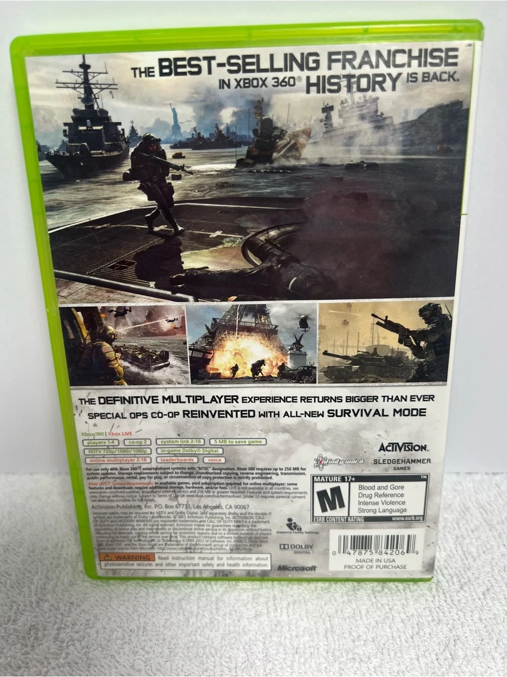 Call of Duty: Modern Warfare 3 MW3 Microsoft Xbox 360 - CIB Complete- Rating M